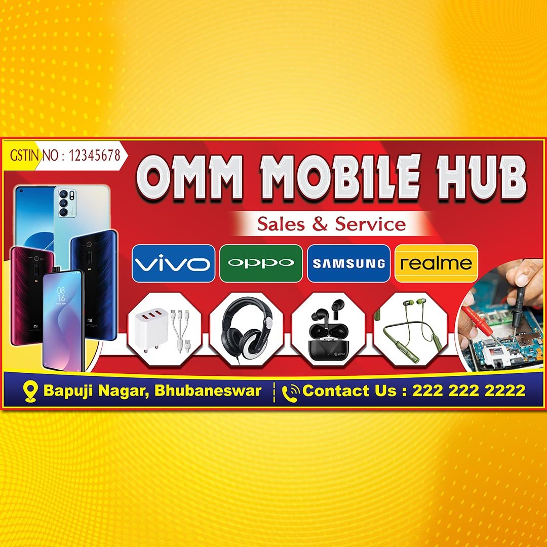 4 Mobile Shop Banner PSD Flex Print Hub