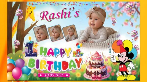 Birthday banner PSD