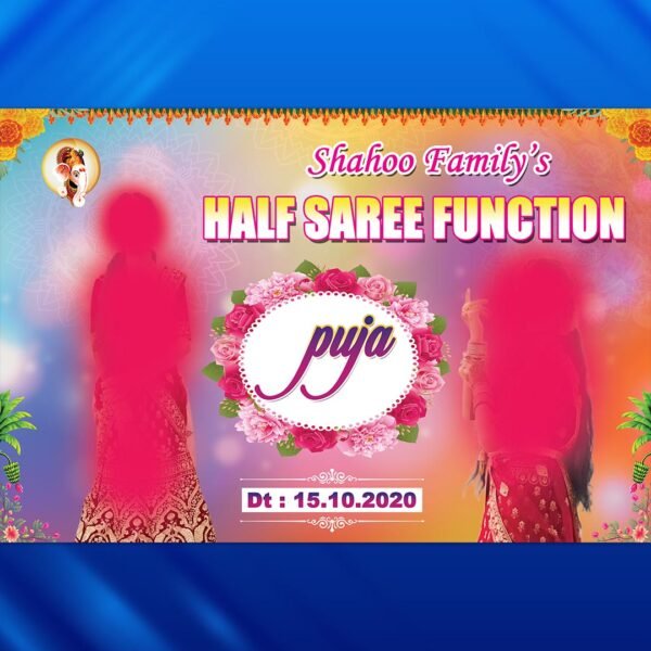 Half Saree Function Banner PSD