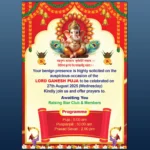 Ganesh puja Invitation PSD