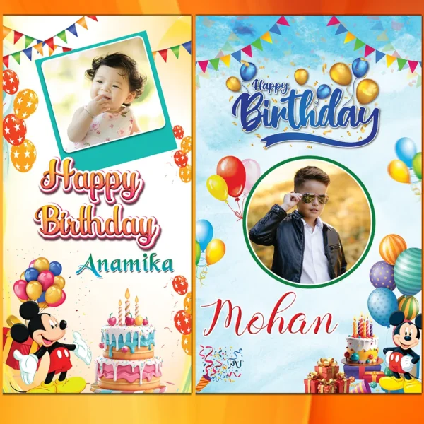 2 Birthday Standee Banner PSD