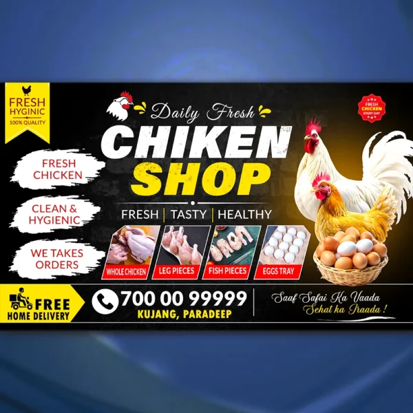 chicken shop banner psd